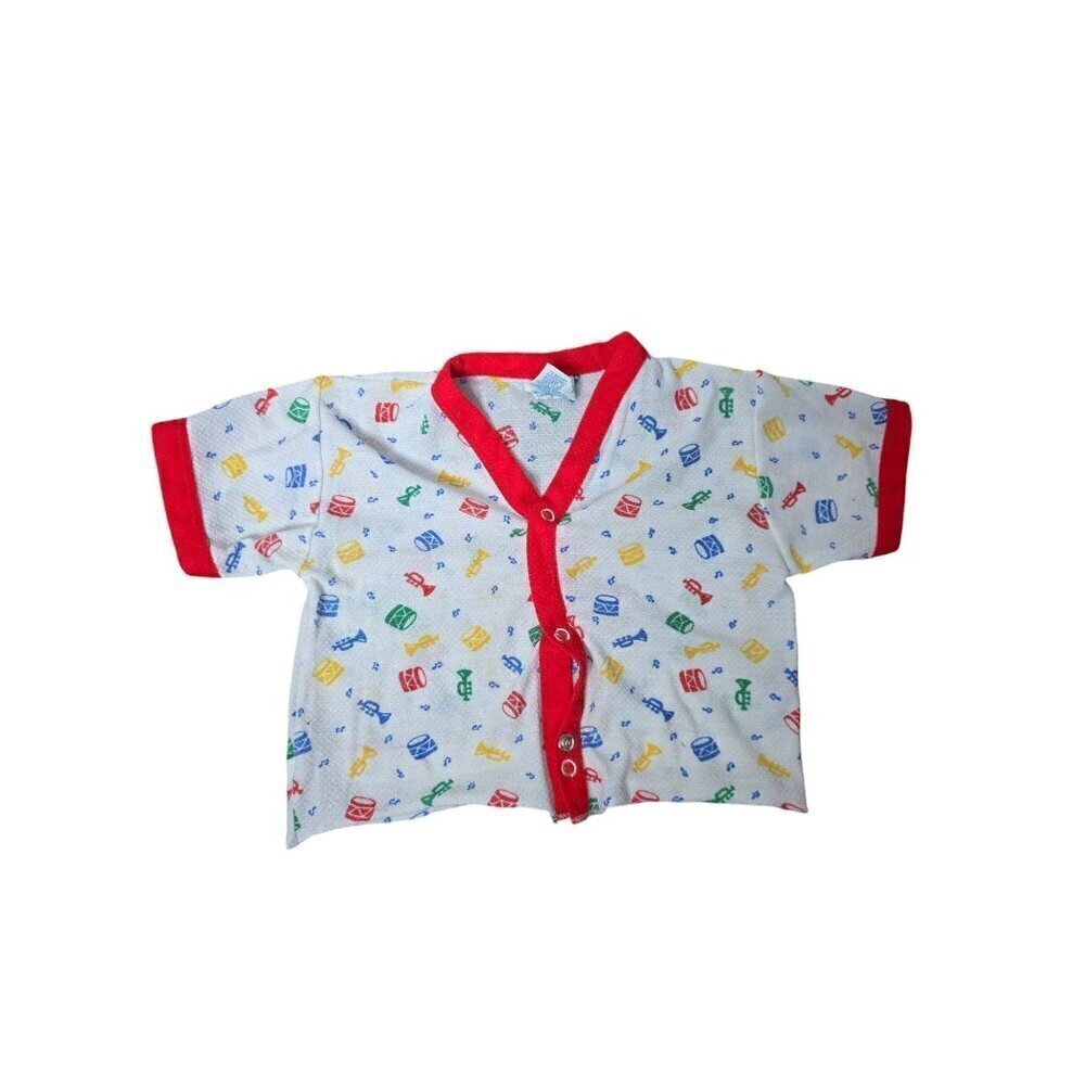 Vintage 90s Primary Colors Musical Instruments Baby Top